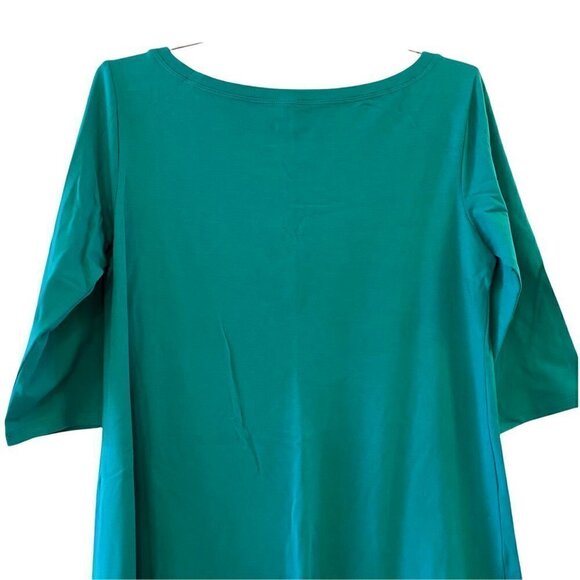 Eileen Fisher Womens Shift Dress Turquoise Green Ballet Neck 3/4 Small New - Picture 3 of 8
